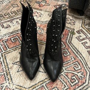 Black Studded Women's Ankle Boots